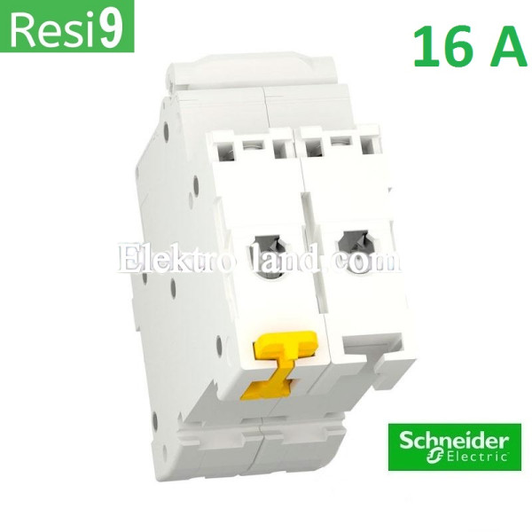 Автоматический выключатель 2Р 16А, C, 6кА, Schneider Electric RESI9 (R9F12216)